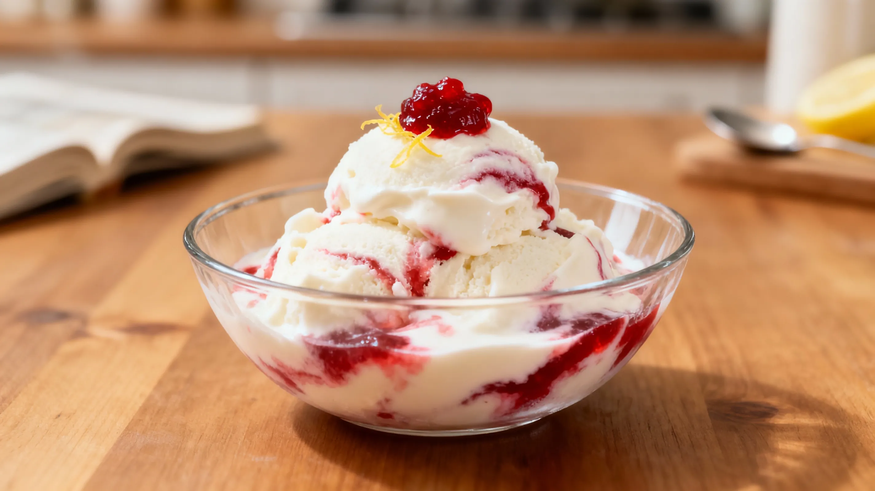 Frozen iogurte de frutas vermelhas